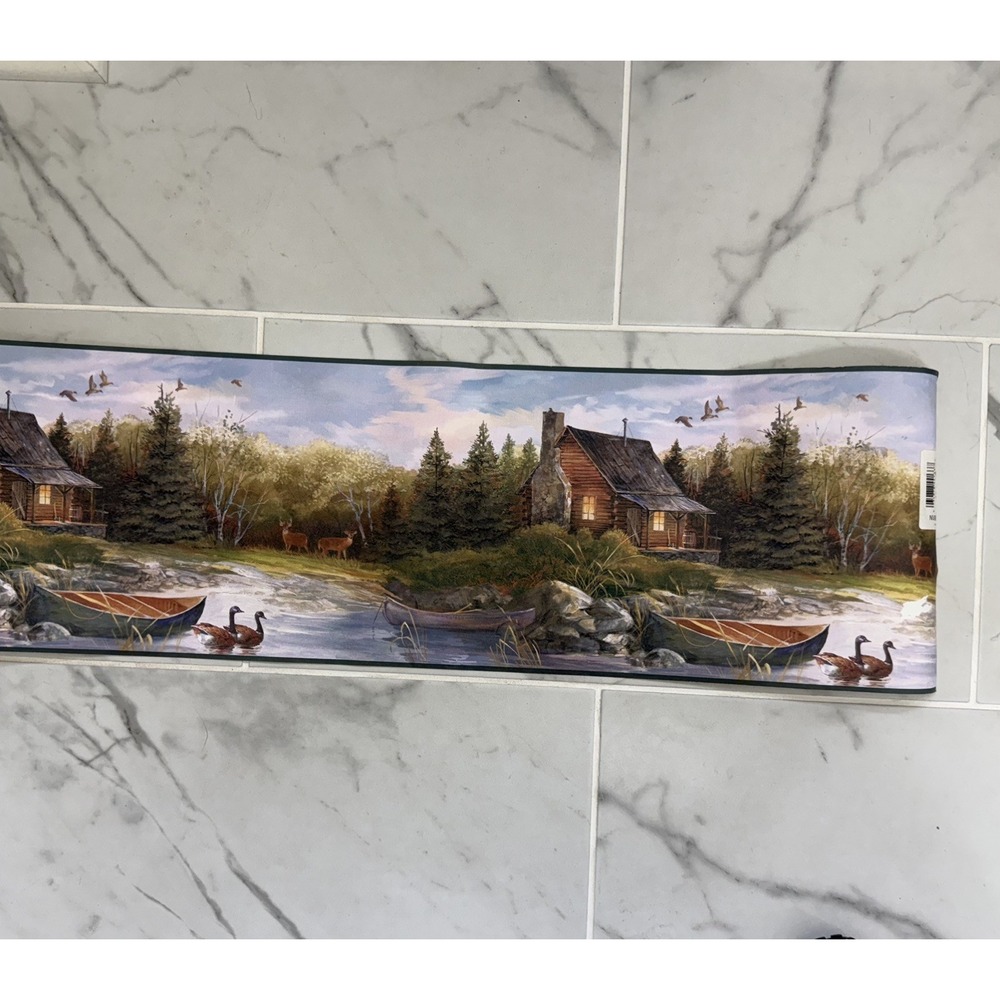 Wallpaper Border Hunter's Retreat by York NV9607B Cabin Out Doors Discontinued